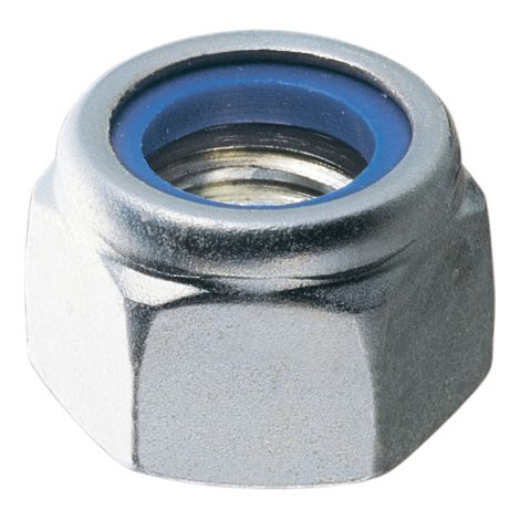 A crous autobloquants hauts DIN 982 avec filetage MA 12 en acier galvanisA  avec insert en nylon UNI 7473