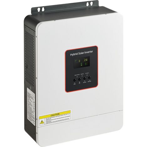 Onduleur hybride 3000W, 24V DC à 230V AC, pur sinus, chargeur intégré, contrôleur MPPT 80A, compatible batteries plomb/lithium. (1/5)