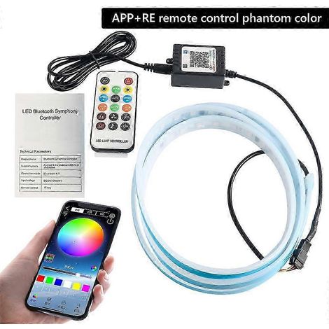 Bandes lumineuses LED DRL pour capot de voiture, application flexible, cache moteur, phares, feux de jour, lampe décorative colorée (1/5)