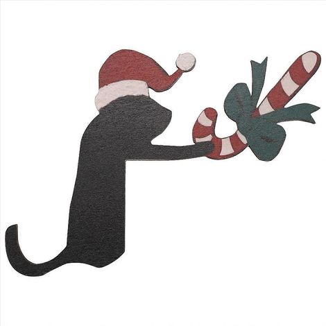 Ornement de cadre de porte en bois, statue de chat, figurine artistique pour mur (1/5)