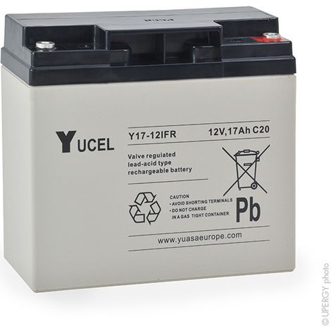 Yucel – Batterie plomb AGM 12V 17Ah – Technologie étanche pour onduleurs et systèmes d'alarme – Dimensions 181x77x167mm – Poids 5,7kg - Y17-12IFR