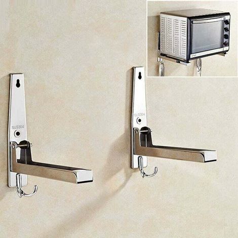 2 supports pour micro-ondes en acier inoxydable 304, support pour four �� micro-ondes, grille pour micro-ondes en acier inoxydable, support pour micro-ondes et four avec bras extensible.