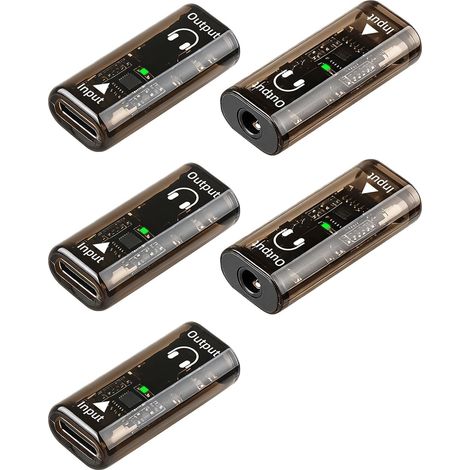 Lot de 5 adaptateurs USB-C vers Jack 3,5 mm pour Casque, Adaptateur USB-C Femelle vers Prise 3,5 mm avec Puce DAC, Compatible avec Smartphone, PC, Ordinateur Portable, Mac (1/5)