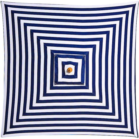 Parasol de jardin carré en polyester, auvent de remplacement pour parasol de marché de 2 m, auvent de remplacement pour parasol de table d'extérieur (bleu et blanc)