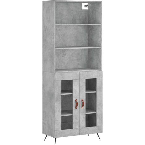 Credenza buffet cassettiera mobile contenitore organizer cucina soggiorno soggiorno alto 69,5 x 34 x 180 cm derivati del legno grigio 020034623