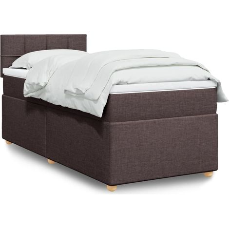 Boxspringbett mit Matratze Dunkelbraun 80x200 cm Stoff