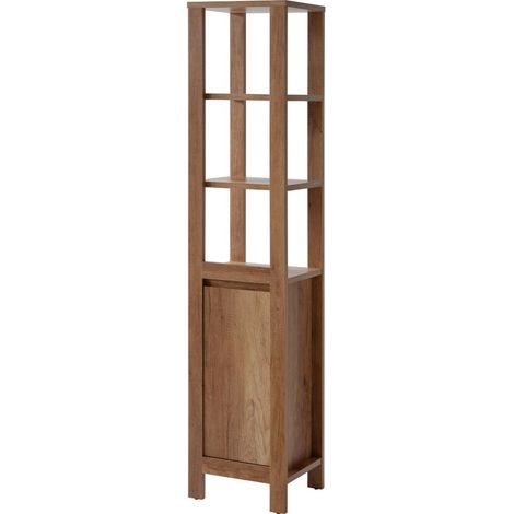 Colonne salle de bain KALUNA 186 cm – Farbe Walnussholz – Rustikaler Stil zum Aufstellen