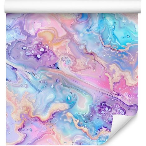 Carta da parati color lavanda e azzurro per soggiorno e camera da letto, 50x1000 cm (1/5)