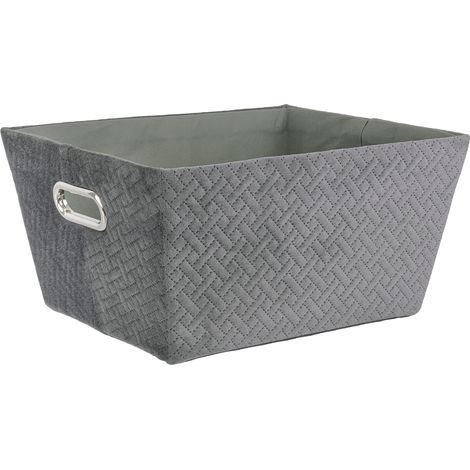 Porta oggetti "Averill" rettangolare rivestito in velluto 36 x 28 x h 18 cm -Ocra (1/2)