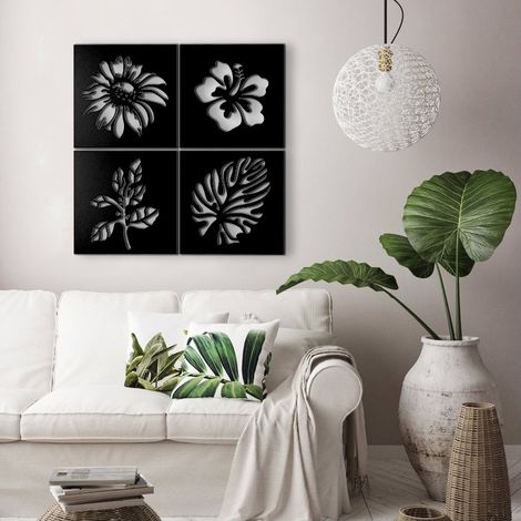Cornice decorativa 40x40 cm natura colore nero (1/2)