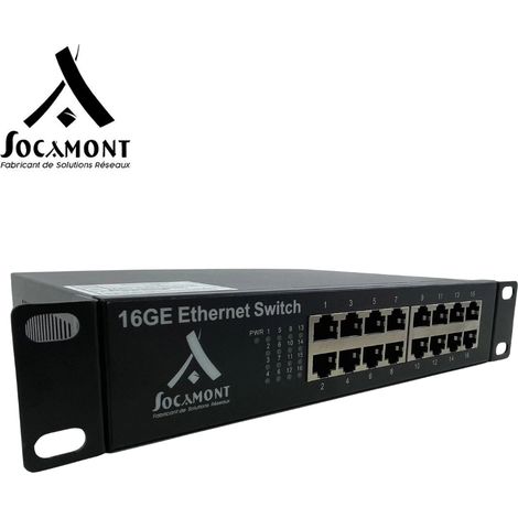 Switch Ethernet 10'' 16 ports RJ45 Gigabit 10/100/1000 Mbps (1/4)