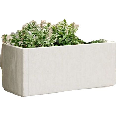 Macetero rectangular para uso interior y exterior, color blanco. (1/2)