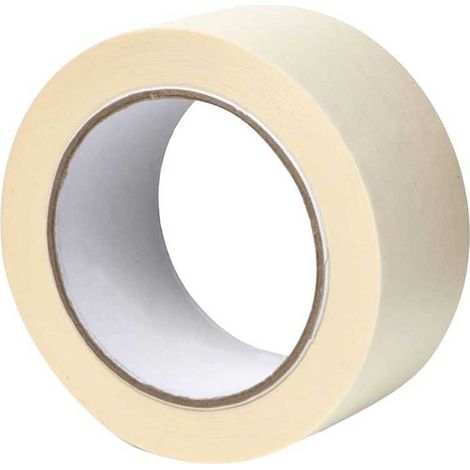 Ruban adhésif de masquage papier crêpe - Protection des surfaces lors de travaux de décoration peinture - 50mm x 50m - Beige