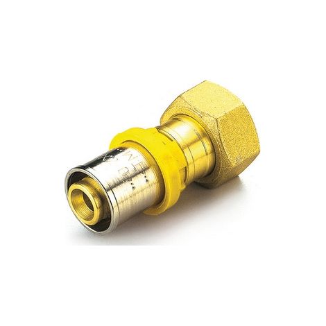 RACCORDO PER MULTISTRATO GAS DIRITTO CON GIRELLO E GUARNIZIONE PIANA- 20 x 1/2- TIEMM- pezzi 1