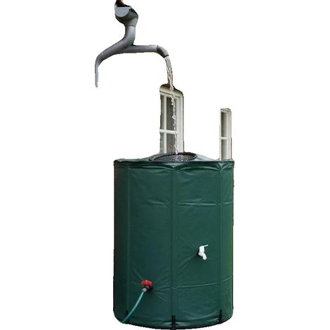 Réservoir d'eau de pluie, Design pliable, PVC de haute qualité, 100 x 100 cm (1/2)