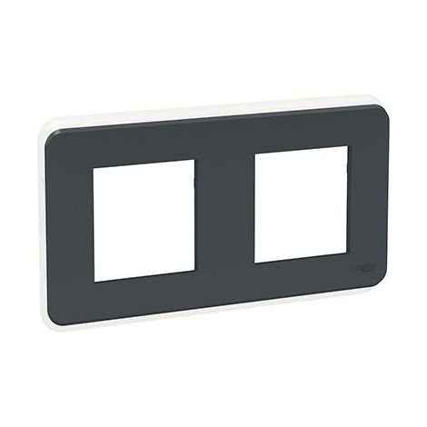 plaque de finition - anthracite - 2 postes - schneider unica pro nu400454