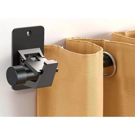 2pcs Supports de Tringle à Rideaux Auto-Adhésifs sans Perçage en ABS–Fixation Extra Solide pour Salle de Bain,Cuisine et Salon (1/5)
