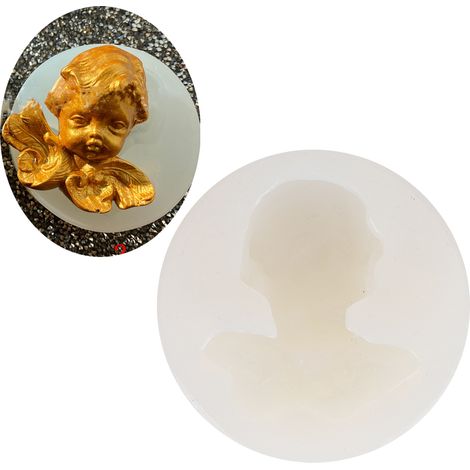 Moule en Silicone pour Fabrication de Bougies et Savons DIY, Forme d'Ange avec Détails Réalistes, Idéal pour Résine Époxy et Créations Aromathérapie (1/4)