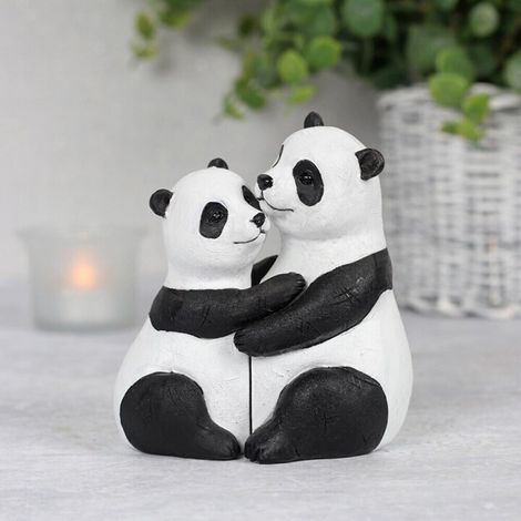 Figurine Animaux - Couple Câlinant en Résine - Décoration Intérieure pour Maison Bureau - 1 Pièce (1/5)