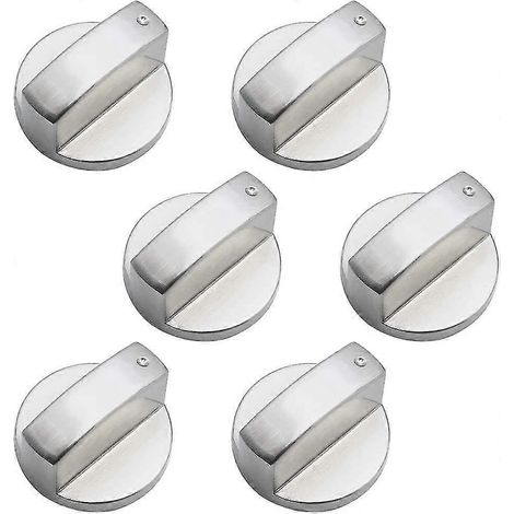 Lot de 6 boutons de commande universels en métal pour cuisinière à gaz (6 mm). (1/5)