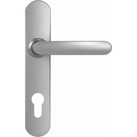 Maniglie per porte con piastra, interasse 195 mm, chiave I, cromate a specchio (1/4)