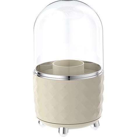 Porte-stylo rotatif de bureau, organisateur de rangement pour pinceaux de maquillage, en plastique blanc, pour cosmétiques et crayons. (1/5)