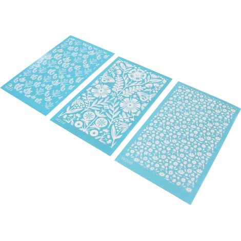 Kit de pochoirs réutilisables pour sérigraphie en pâte polymère, idéal pour la création de bijoux et de boucles d'oreilles (208, 210, 223). (1/5)