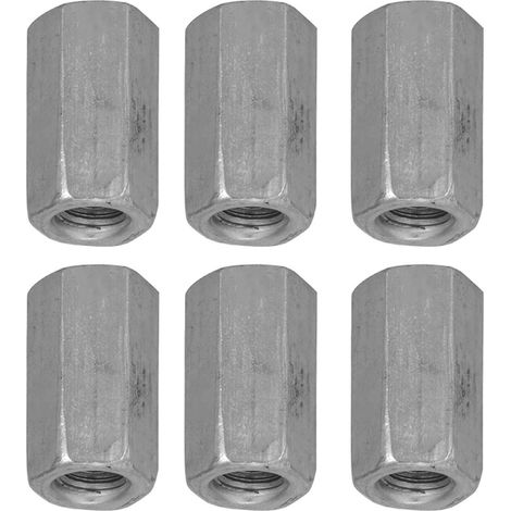 10 pièces Écrous longs à douille hexagonale, fixations filetées d'écartement (M6 25) (1/5)