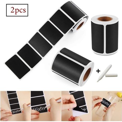 150 Etiquetas Impermeables Reutilizables para Vaso de Vidrio DIY Organización de Cocina Etiquetas de Pizarra (1/4)