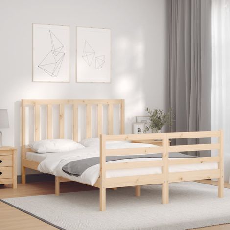 Bed Frame without Mattress Small Double Solid Wood Pine vidaXL (1/5)
