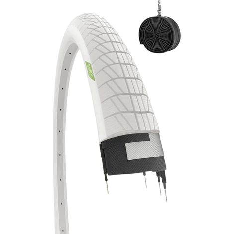 COPERTONE BIANCO 20 X 1.75 (47-406) + CAMERA PNEUMATICO BICICLETTA GRAZIELLA CITY BIKE STRADALE BIMBO (1/5)