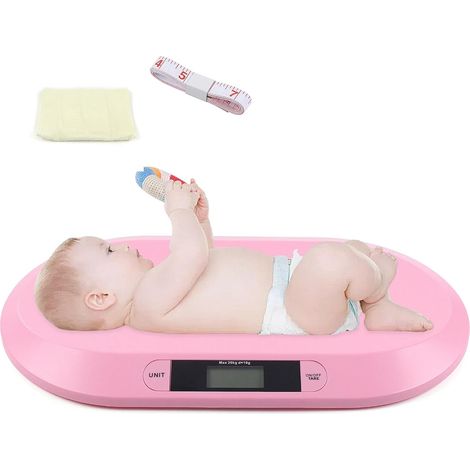 Babywaage Digital bis 20KG Baby Waage mit LED Anzeige Stillwaage Tierwaage Kinderwaage mit Automatische Abschalt- & Tara-Funktion Säuglingswaage für Hunde Katzen Neugeborenen und Babys (Rosa) (1/5)