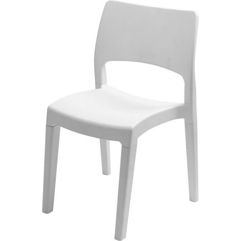 Dmora - Outdoor-Stuhl Tropea, Stuhl für Esstisch, Outdoor-Sessel, Gartensitz, 100 % Made in Italy, 50 x 51 x 82 cm, Weiß, mit verstärkter Verpackung