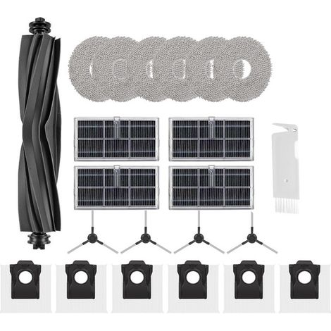 Pièces de rechange pour les aspirateurs robots Dreame X30 Ultra, L40s Ultra AE et CE : 1 brosse principale, 4 filtres, 4 brosses latérales, 6 lingettes de nettoyage et 6 sacs à poussière. (1/5)