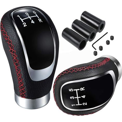 rouge Universel Accessoire Voiture Tuning 5 Vitesse Changer Pommeau De Levier Vitesse Pour Manuel Automatique 8mm 10mm 12mm Diamtre,noir Couture (1/5)