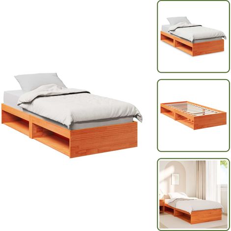 vidaXL Lit de jour sans matelas cire marron 80x200 cm bois pin massif (1/5)