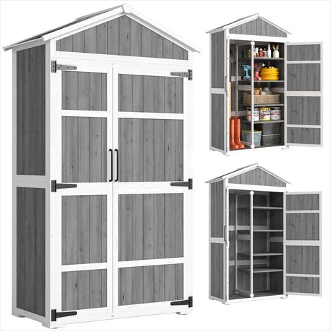 Chariot de jardin bois sapin avec étagères 105 x 55 x Gris (1/5)