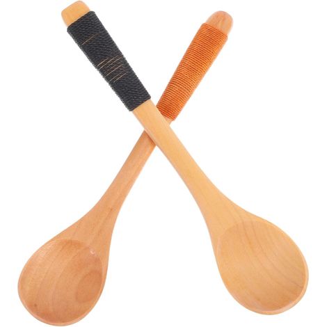 Cuillère à Dessert en Bois Style Japonerie, Lot de 2 Pièces (1/5)