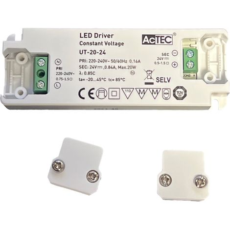 Alimentatore Trasformatore Ultra Slim 20W 24V 0.84A Tensione Costante 103X36X16 mm (1/3)