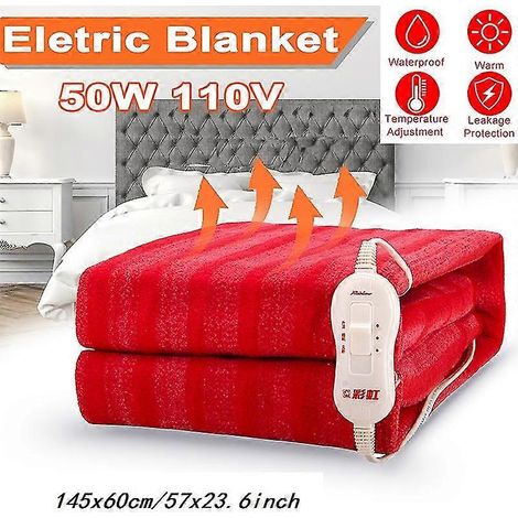 Manta eléctrica de invierno de 110 V y 50 W, calentador corporal individual, manta calefactora con termostato, 150 x 70 cm. (1/4)