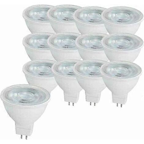 Konvolut von 12 LED-Ampullen MR16 5 W GU5.3, entspricht einer Halogenlampe MR16, kaltes Weiß (6000 K), 500 Lumen, Intensität nicht variabel, AC/DC 12 V [Klasse 1]