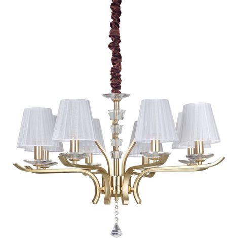 Ideal Lux Pegaso - 8 Light Multi Arm Pendelleuchte Satin Messing
