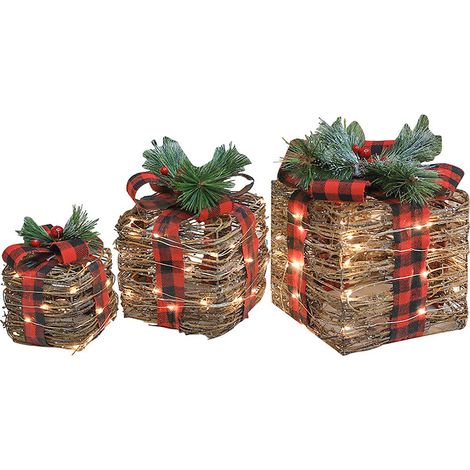 Boîte Cadeau Décorations Noël pour Jardin et Fenêtre (1/5)