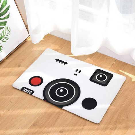 Tapis d'entrée d'intérieur antidérapant à motif de cassette audio vintage (1/2)