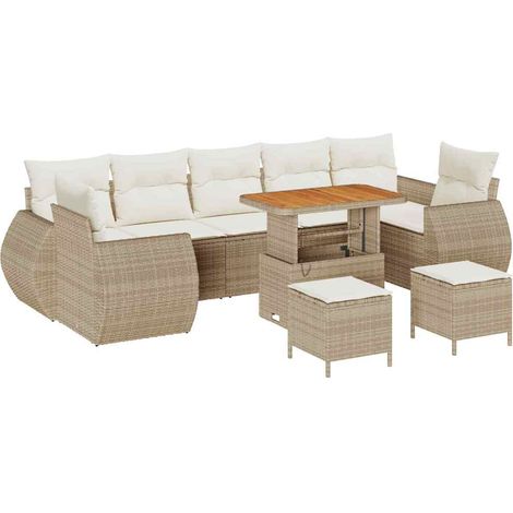 Maison Exclusive - Set Divano da Giardino con cuscino 10 pcs beige e panna