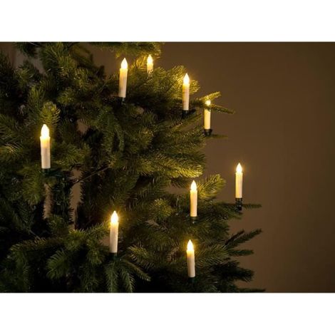 Bougies à LED pour sapin de Noël avec télécommande infrarouge - - x20 - Blanc - Plastique - Résine (1/2)