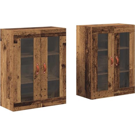 Maison Exclusive - Armadi da Parete 2 pz Legno vecchio 69,5 x 34 x 90 cm (1/5)