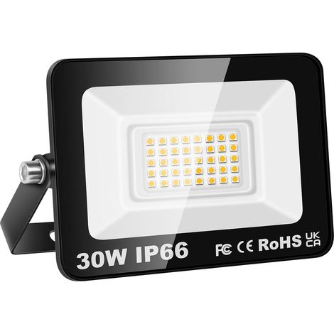 Projecteurs LED Extérieur 30W 3000LM Spot LED Extérieur 3500K Blanc Chaud IP66 Etanche Eclairage Exterieur Lumière de Sécurité pour Jardin Patio Garage Terrasse Maison (1/5)