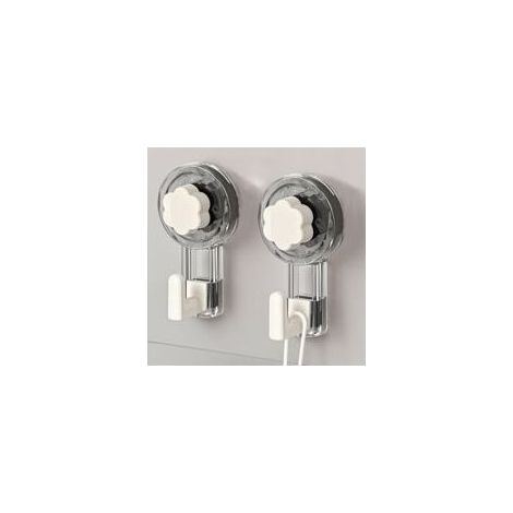 Accroche serviette salle de bain, crochet ventouse extra puissantes 65 mm, réutilisables pour salle de bain, cuisine, camping et voiture, bathroom towel suction hooks Crezuo (1/5)