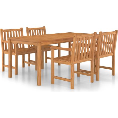 Maison Exclusive - 5dílná zahradní jídelní sada 180 x 90 cm masivní teakové dřevo (1/5)